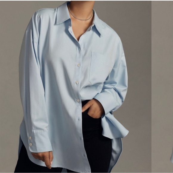 Maeve Tops - Maeve Light Blue Button Down Shirt NWOT oversized fit